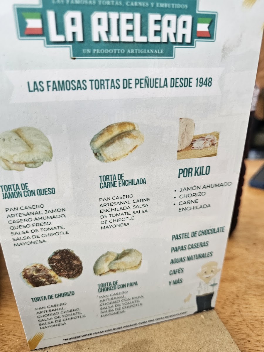 La Rielera Tortas Menu - Image 1